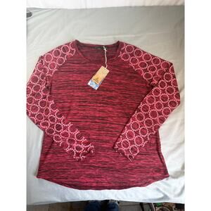 Prana Zanita Top Women's size Large in Sunwashed Red NWT